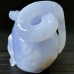 5.4" A+ Blue Chalcedony Skull & Snake Crystal Carving Healing Art Craft Collection Home Office Decor