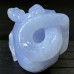 5.4" A+ Blue Chalcedony Skull & Snake Crystal Carving Healing Art Craft Collection Home Office Decor