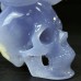 5.4" A+ Blue Chalcedony Skull & Snake Crystal Carving Healing Art Craft Collection Home Office Decor