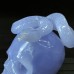 5.4" A+ Blue Chalcedony Skull & Snake Crystal Carving Healing Art Craft Collection Home Office Decor