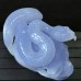 5.4" A+ Blue Chalcedony Skull & Snake Crystal Carving Healing Art Craft Collection Home Office Decor