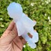 New Orignal 4" Blue Chalcedony Crystal Angel Nice Chalcedony Carving Angle Figurine Chakra Healing Stone Home Office Decor