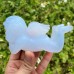 New Orignal 4" Blue Chalcedony Crystal Angel Nice Chalcedony Carving Angle Figurine Chakra Healing Stone Home Office Decor