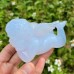 New Orignal 4" Blue Chalcedony Crystal Angel Nice Chalcedony Carving Angle Figurine Chakra Healing Stone Home Office Decor