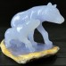 5'' Crystal Wolf Blue Chalcedony Wolves Home Decoration Animal Statue