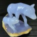 5'' Crystal Wolf Blue Chalcedony Wolves Home Decoration Animal Statue