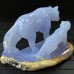 5'' Crystal Wolf Blue Chalcedony Wolves Home Decoration Animal Statue