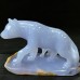 5'' Crystal Wolf Blue Chalcedony Wolves Home Decoration Animal Statue