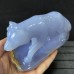 5'' Crystal Wolf Blue Chalcedony Wolves Home Decoration Animal Statue