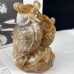 4.6‘’ Crystal Owl Chalcedony Japser Owl Statue Geode Carving Hand Carved Aniimal Figurines Art Ctafts Home Decor Reiki Healing