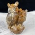 4.6‘’ Crystal Owl Chalcedony Japser Owl Statue Geode Carving Hand Carved Aniimal Figurines Art Ctafts Home Decor Reiki Healing