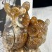 4.6‘’ Crystal Owl Chalcedony Japser Owl Statue Geode Carving Hand Carved Aniimal Figurines Art Ctafts Home Decor Reiki Healing