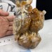 4.6‘’ Crystal Owl Chalcedony Japser Owl Statue Geode Carving Hand Carved Aniimal Figurines Art Ctafts Home Decor Reiki Healing