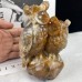 4.6‘’ Crystal Owl Chalcedony Japser Owl Statue Geode Carving Hand Carved Aniimal Figurines Art Ctafts Home Decor Reiki Healing