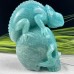 Amazing Gemstone Amazonite Carved Crystal Skull With Chameleon Sculpture