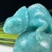 Amazing Gemstone Amazonite Carved Crystal Skull With Chameleon Sculpture