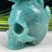 Amazing Gemstone Amazonite Carved Crystal Skull With Chameleon Sculpture