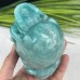 Amazing Gemstone Amazonite Carved Crystal Skull With Chameleon Sculpture