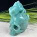 Amazing Gemstone Amazonite Carved Crystal Skull With Chameleon Sculpture