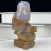 DO-Chalcedony Jasepr Carved Crystal Owl with Books, Cute Crystal Owl Statue