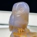 DO-Chalcedony Jasepr Carved Crystal Owl with Books, Cute Crystal Owl Statue