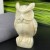 DO-Ivory Jade Carved Crystal Owl, Natural Ivory & Brown Color Carved Crystal Owl Statue