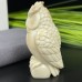 DO-Ivory Jade Carved Crystal Owl, Natural Ivory & Brown Color Carved Crystal Owl Statue