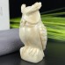 DO-Ivory Jade Carved Crystal Owl, Natural Ivory & Brown Color Carved Crystal Owl Statue