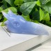 Natural Agate Skull Crystal Blue Chalcedony Phoenix Skulls Crafts Healing Gemstone Agate Fossil Specimen Art Decoration