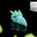 2.5" Phoenix Bird Head Skull Amazonite Stone Hand Carved Natural Crystal Statue