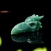 2.5" Phoenix Bird Head Skull Green Aventurine Hand Carved Natural Crystal Statue