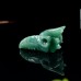 2.5" Phoenix Bird Head Skull Green Aventurine Hand Carved Natural Crystal Statue