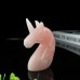 4" Unicorn Horse Head Skull Rose Quartz Carved Natural Crystal Status