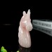 4" Unicorn Horse Head Skull Rose Quartz Carved Natural Crystal Status