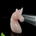 4" Unicorn Horse Head Skull Rose Quartz Carved Natural Crystal Status