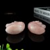 4" Unicorn Horse Head Skull Rose Quartz Carved Natural Crystal Status