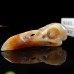 5" Ravens Skull Carved Yellow Chalcedony Jasper Natural Crystal Statue Healing