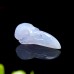 2.5" Ravens Skull Carved Blue Chalcedony Natural Crystal Statue Chakra Healing