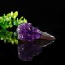 2.75" Ravens Realistic Skull Head Hand Carved Amethyst Quartz Geode Druse Clust Natural Crystal